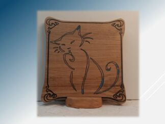 Plaque sur pied "chat"